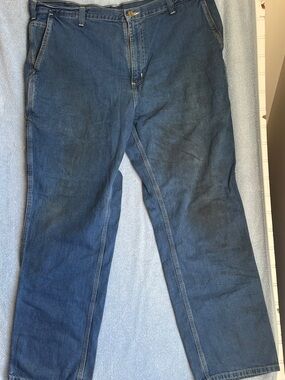 Carhartt Men's Straight Jeans Dungaree Fit Dark Blue Denim Pants